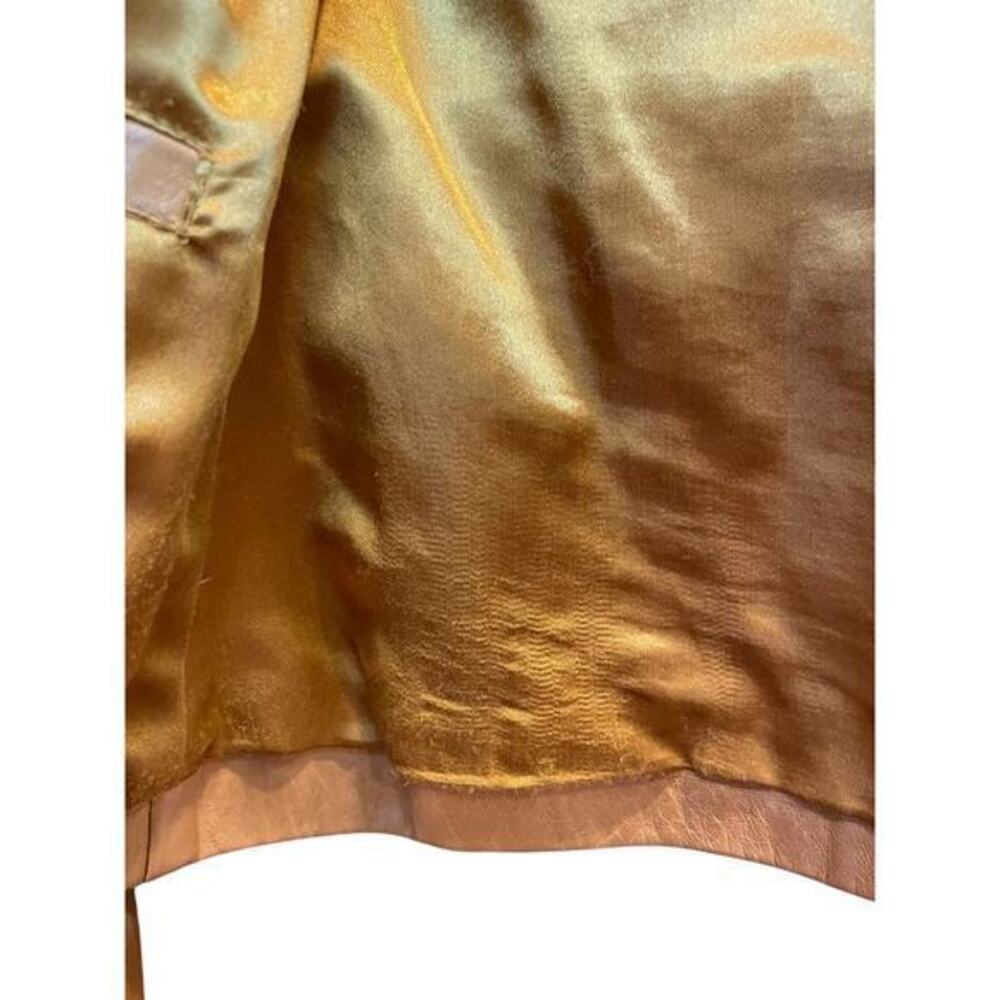 Vintage Wilson's Leather‎ Maxima Camel Brown Button Biker Style Collared Jacket - Picture 8 of 16